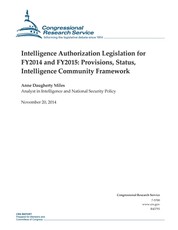 Intelligence Authorization Legislation for FY2014 and FY2015