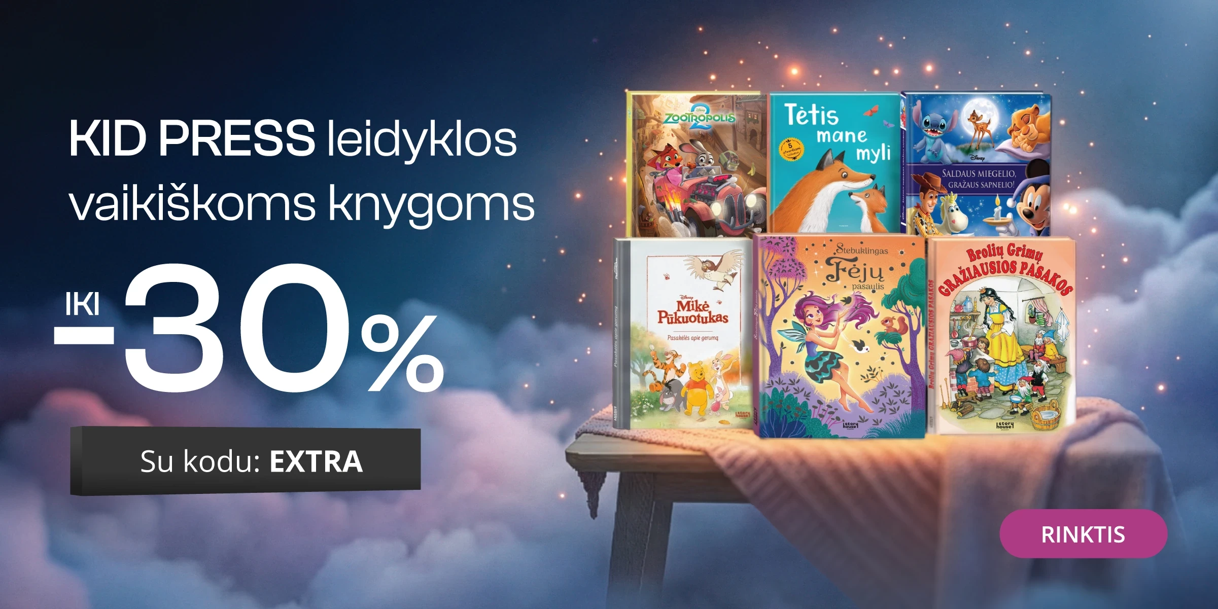 Leidyklos KID PRESS vaikų knygoms iki -30 % extra nuolaidos!