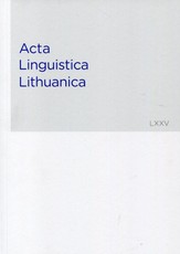 Acta Linguistica Lithuanica 75