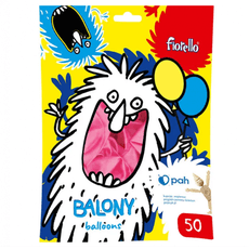 Balionai metalizuoti FIORELLO, rožinės spalvos, 50 vnt.