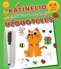 Katinėlio rankos lavinimo užduotėlės 4–5 metų vaikams
