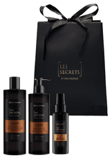 Dovanų rinkinys EQUIVALENZA kūno losjonas Les Secrets CAFE + dušo želė Les Secrets CAFE + plaukų dulksna Les Secrets CAFE
