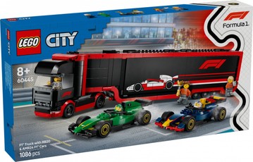 Brick City 60445 F1 sunkvežimis su RB20 ir AMR 24 F1 automobiliais