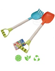 Smėlio žaidimų rinkinys su kastuvėliu ir grėbliuku, 51 cm, WOOPIE GREEN