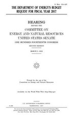 The Department of Energy's budget request for fiscal year 2017