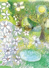 B59 Bloknotas „Avelė ramunėlių žydėjime“, lapai su taškeliais