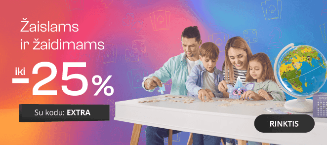ŽAISLAMS IR ŽAIDIMAMS extra nuolaidos iki -25 %!