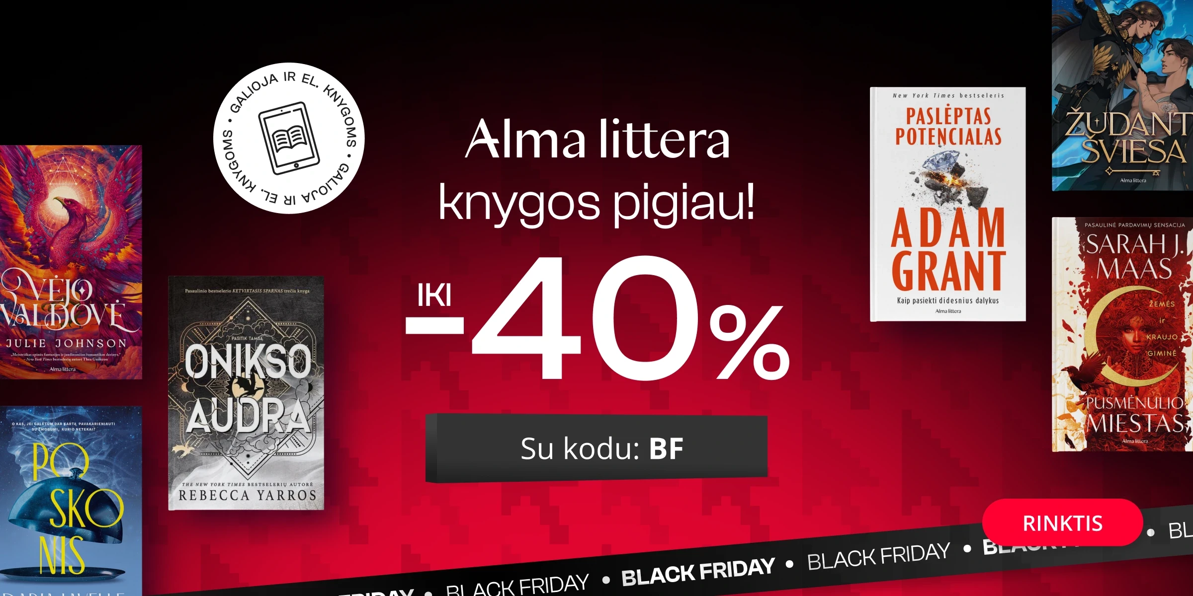 Leidyklos ALMA LITTERA knygoms iki -40% extra nuolaidos!