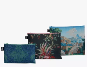 LOQI užsegamų krepšelių rinkinys smulkiems daiktams „Japanese, Arabesque, Landscape “