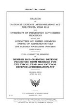 Hearing on National Defense Authorization Act for Fiscal Year 2016 and oversight of previously authorized programs before the Committee on Armed Services, House of Representatives, One Hundred Fourteenth Congress, first session