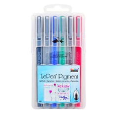 Stilingi rašikliai plonu antgaliu Marvy „Le Pen Pigment”, Pastel, 6 vnt.