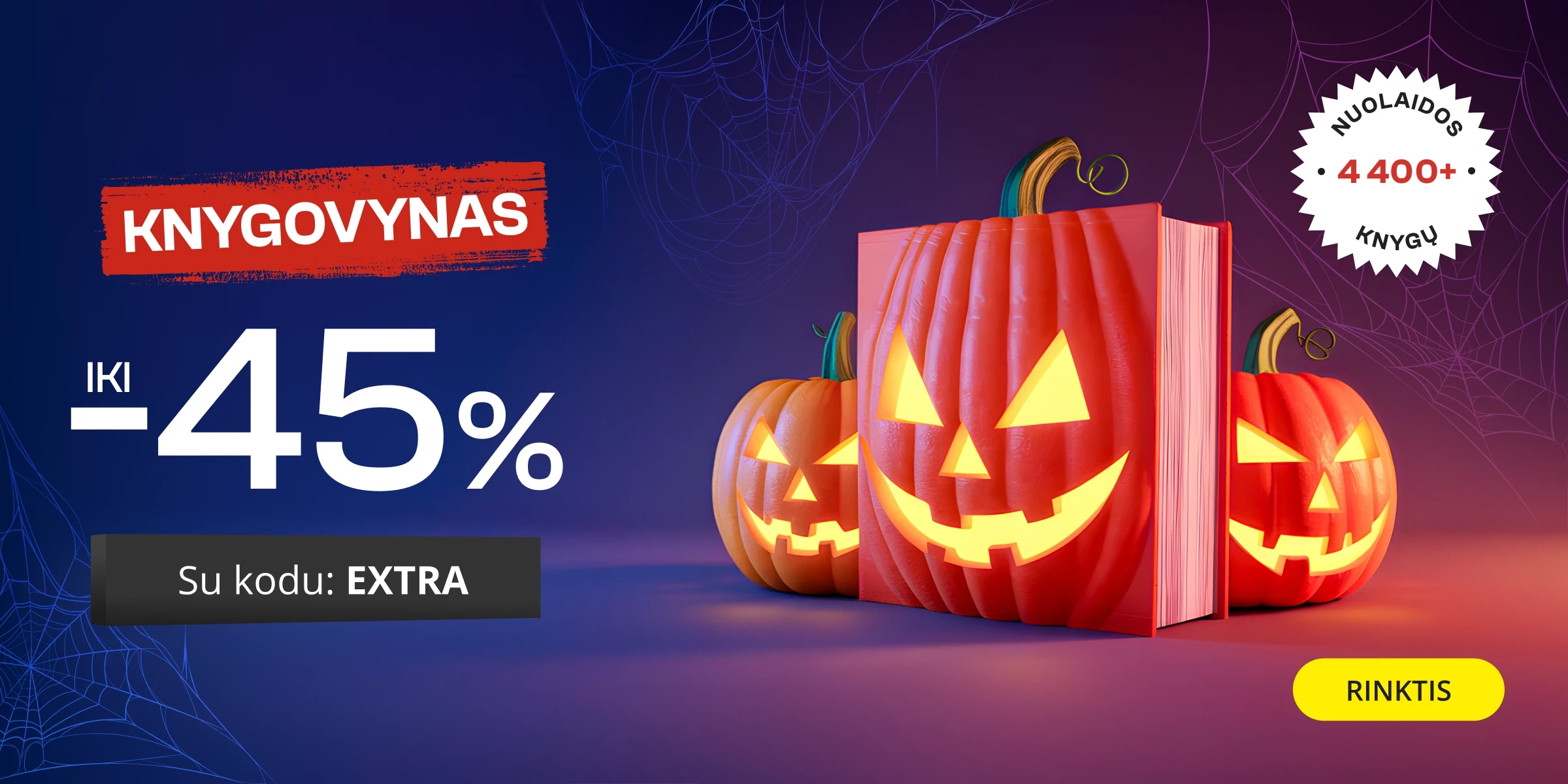 KNYGOVYNAS iki -45% extra nuolaidos!