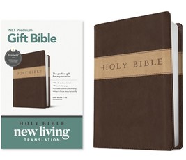 Premium Gift Bible Nlt, Filament Enabled, Tutone (Leatherlike, Dark Brown/Tan, Red Letter)