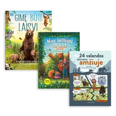 Trijų knygų vaikams rinkinys: Kur ieškoti rudojo lokio ir kiti nutikimai gamtoje + Gimę būti laisvi + 24 valandos akmens amžiuje Trijų knygų vaikams rinkinys: Kur ieškoti rudojo lokio ir kiti nutikimai gamtoje + Gimę būti laisvi + 24 valandos akmens amžiuje