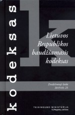 Lietuvos Respublikos baudžiamasis kodeksas. 20 laida (2019 m. sausio 25 d.)