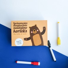 Lavinamosios daugkartinio naudojimo kortelės „Nuo taško iki taško“ + žymeklių rinkinys dovanų