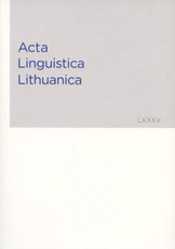 Acta Linguistica Lithuanica 85 (LXXXV)