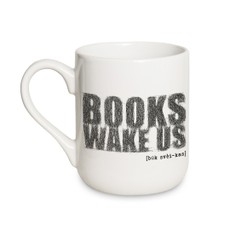 Riboto leidimo Knygos.lt puodelis BOOKS WAKE US, 330 ml