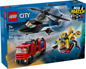 LEGO City Helicopter, Fire Engine & Submarine Remix