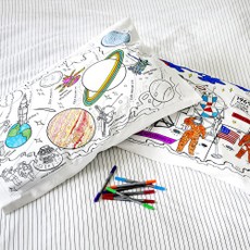 Pagalvės užvalkalas Nuspalvink pats, 75 x 50 cm. Kosmosas. Eat Sleep Doodle