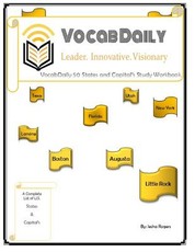 Vocabdaily 50 States and Capital's Study Workbook.