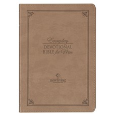 NLT Holy Bible Everyday Devotional Bible for Men New Living Translation, Vegan Leather, Tan Debossed