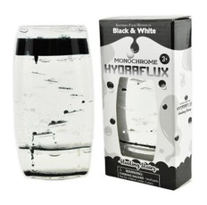 Skysčio laikrodis juoda–balta, 15,5 cm