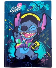 Aplankas su gumele DISNEY „Stitch Blue“, plastikinis, A3