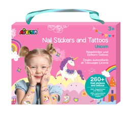 AVENIR 260+ nagų lipdukų ir tatuiruočių „Vienaragiai“