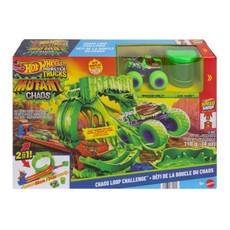 HOT WHEELS MONSTER TRUCKS MUTANT CHAOS triukų trasa su slaimu (JMK91)