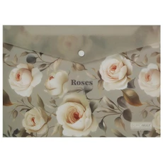 Aplankas-vokelis su spaustuku A4 rožės