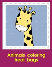 Animals coloring treat bags