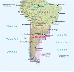 Nelles Map Landkarte Argentina: South, Patagonia, Uruguay 1:2.500.000