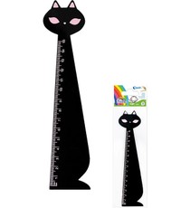 Medinė liniuotė 15cm KATĖ juoda