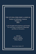 The Studia Philonica Annual XV, 2003