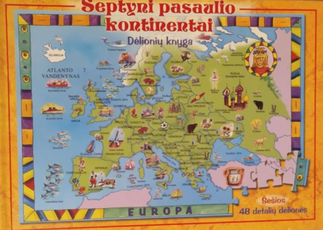 Septyni pasaulio kontinentai. Dėlionių knyga