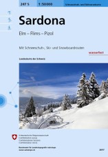 Swisstopo 1 : 50 000 Sardona Schneeschuh- und Skitourenkarte