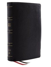 Nkjv, Deluxe Thinline Reference Bible, Genuine Leather, Black, Red Letter, Comfort Print