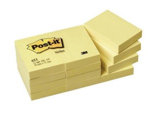 Lipnūs lapeliai 3M Post-it 38x51mm. 3vnt, geltoni