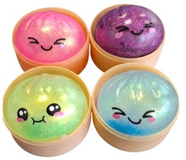 Antistresinis žaislas SQUISHY BUN „Squishy Dumpling Glitter“, 5,5 cm, 1 vnt.