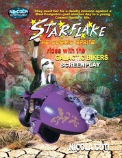 Starflake rides with the Galactic Bikers