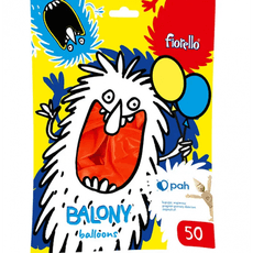 Balionai metalizuoti FIORELLO, raudonos spalvos, 50 vnt.