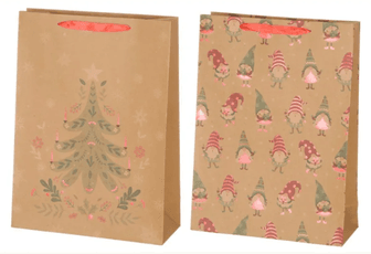 Dovanų maišelis „Kraft“, 1 vnt., 26 x 32 x 12 cm