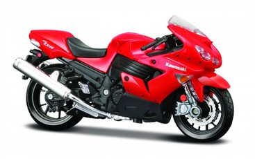 Motociklo modelis Kawasaki Ninja ZX-14 1:18 su stovu