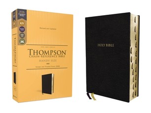 Kjv, Thompson Chain-Reference Bible, Handy Size, European Bonded Leather, Black, Red Letter, Thumb Indexed, Comfort Print