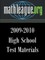 High School Test Materials 2009-2010
