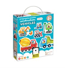 Lavinamasis žaidimas „Progressive Puzzles Construction Vehicles“