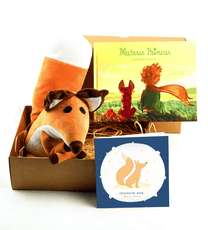 Mažasis dovanų rinkinys MAŽASIS PRINCAS nr. 1: pasakaitė vaikams + pliušinė Lapė + atvirukas: prisijaukink mane dailioje dėžutėje