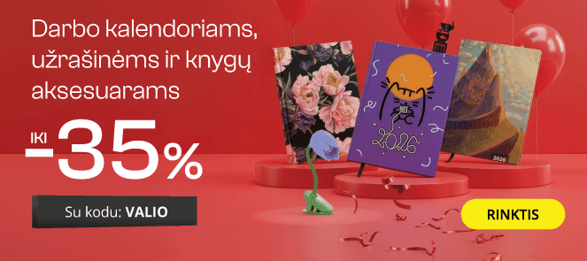 Užrašinėms, darbo kalendoriams ir knygų aksesuarams - extra nuolaidos iki -35%