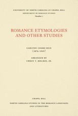 Romance Etymologies and Other Studies